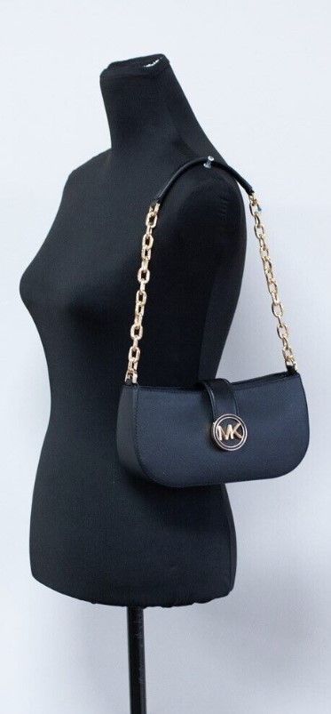 Carmen Small Black Saffiano Leather Pouchette Handbag Purse Bag