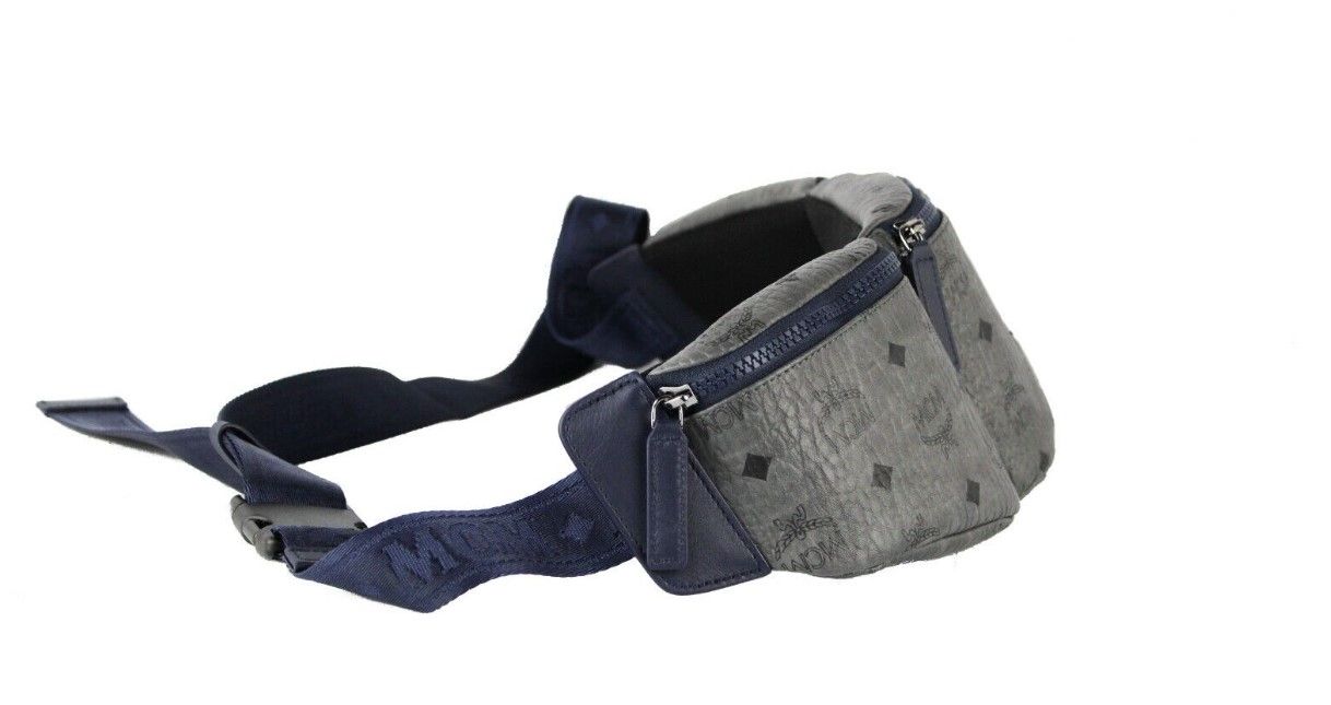 Large Visetos Phantom Grey Triple Pocket Sling Belt Bag