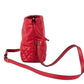 Red Quilted Leather Drawstring Shoulder Bag Bucket Crossbody Handbag
