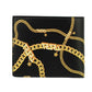 Black Smooth Leather Gold Medusa Head Chain Logo Bifold Organizer Wallet