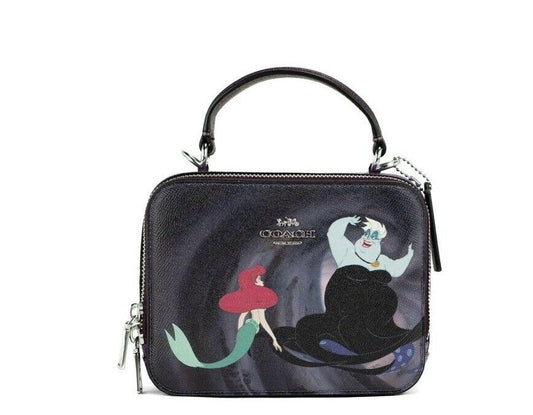 Disney Ursula Motif Crossgrain Leather Box Crossbody Handbag