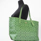 (CA157) Neon Green Signature Coated Canvas City Tote Shoulder Handbag