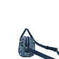 Boston Mini Blue Vintage Jacquard Logo Fabric Satchel Crossbody Handbag