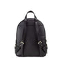Jaycee Medium Black Pebbled Leather Zip Pocket Backpack Bookbag