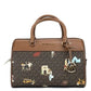 Jet Set Girls Medium Brown Signature PVC Duffle Crossbody Handbag