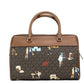 Jet Set Girls Medium Brown Signature PVC Duffle Crossbody Handbag