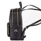 Jaycee Medium Black Pebbled Leather Zip Pocket Backpack Bookbag