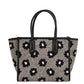 Ella Herringbone Floral Small Canvas Printed Crossbody Tote Handbag