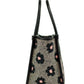Ella Herringbone Floral Small Canvas Printed Crossbody Tote Handbag