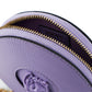 Elegant Round Mini Shoulder Bag in Lustrous Purple