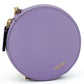 Elegant Round Mini Shoulder Bag in Lustrous Purple