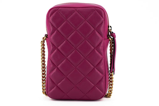 Elegant Purple Quilted Leather Mini Bag