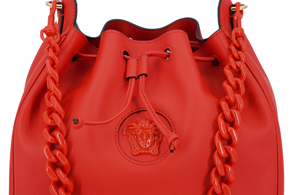 Elegant Red Calf Leather Hobo Bag