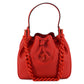 Elegant Red Calf Leather Hobo Bag
