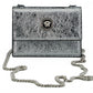 Elegant Silver Nappa Leather Card Case
