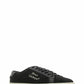 Sleek Black Canvas & Leather Low-Top Sneakers