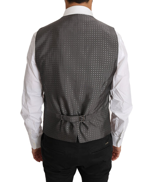Sleek Bronze & Gray Formal Vest Slim Fit