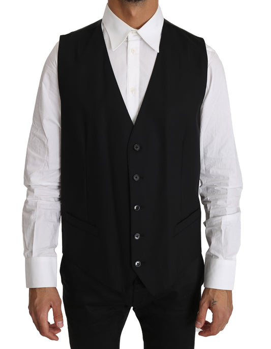 Elegant Slim Fit Formal Black Vest