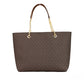 Jet Set Medium Brown Signature PVC Front Zip Chain Tote Bag Purse