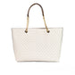 Jet Set Medium Vanilla Signature PVC Front Zip Chain Tote Bag Purse