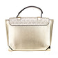 Manhattan Medium Pale Gold Leather Top Handle Satchel Bag Purse