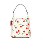 Mollie 22 Small Heart Cherry Print Coated Canvas Bucket Handbag