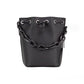 Mini Black Purple Smooth Leather Chain Shoulder Drawstring Bucket Handbag