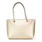 Jet Set Medium Gold Leather Front Pocket Zip Chain Tote Bag Purse