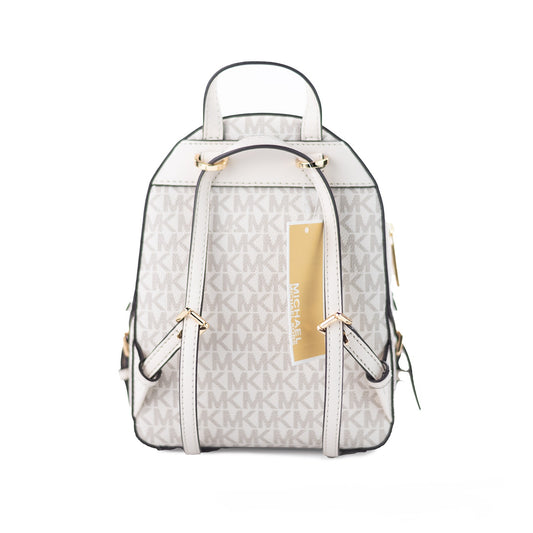 Jaycee Mini XS Light Cream PVC Zip Pocket Shoulder Backpack Bag