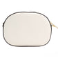 Jet Set Glam Light Cream Leather Oval Crossbody Bag Purse