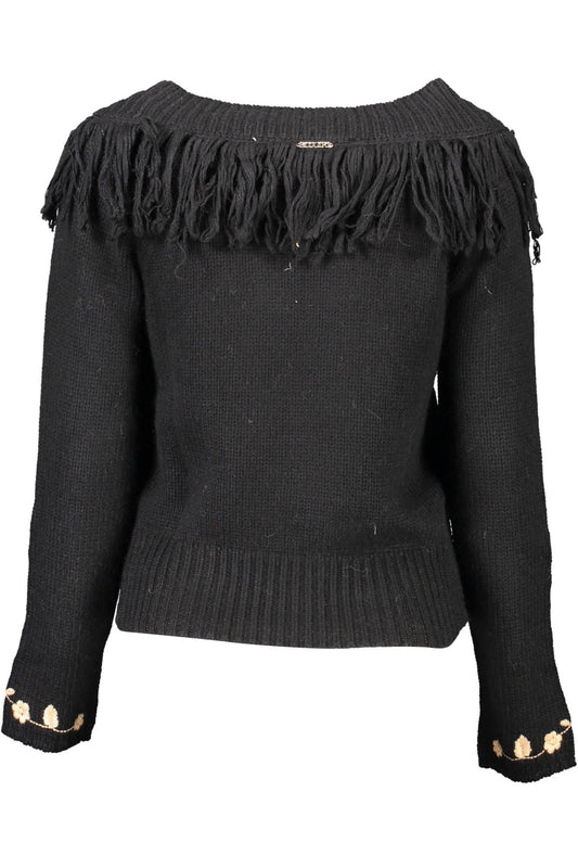 Elegant High Collar Embroidered Sweater