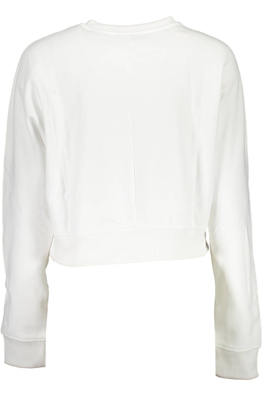 Chic White Sweatshirt with Logo Appliqué