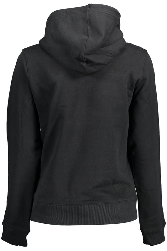 Elegant Black Hooded Sweatshirt with Logo Print
