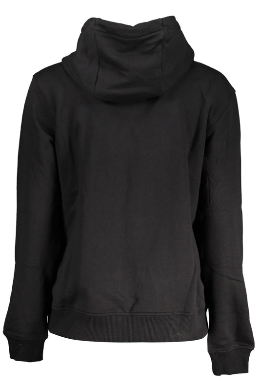 Elegant Black Logo Hooded Sweatshirt