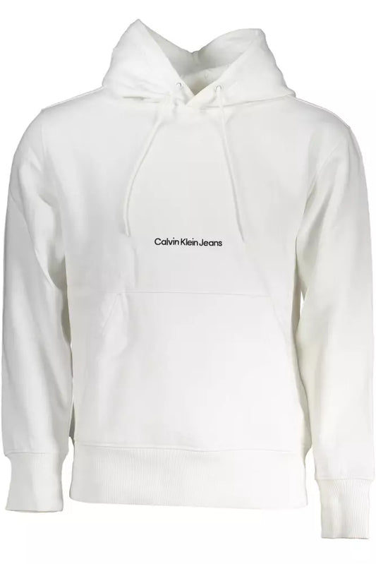 Chic White Fleece Hooded Sweatshirt