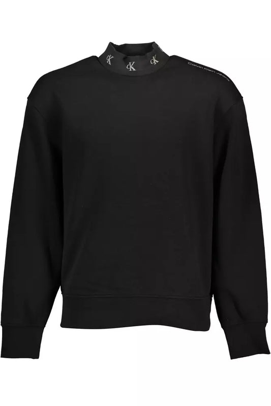 Chic Black Embroidered Logo Sweatshirt