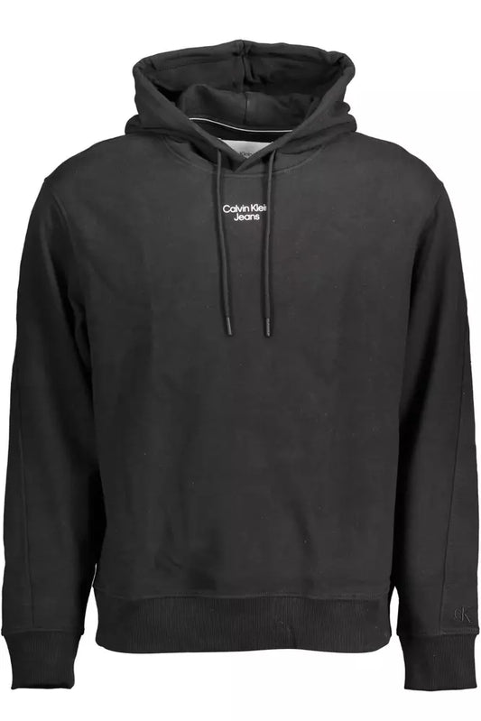Sleek Cotton Hooded Sweatshirt with Logo Print