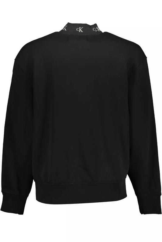 Chic Black Embroidered Logo Sweatshirt
