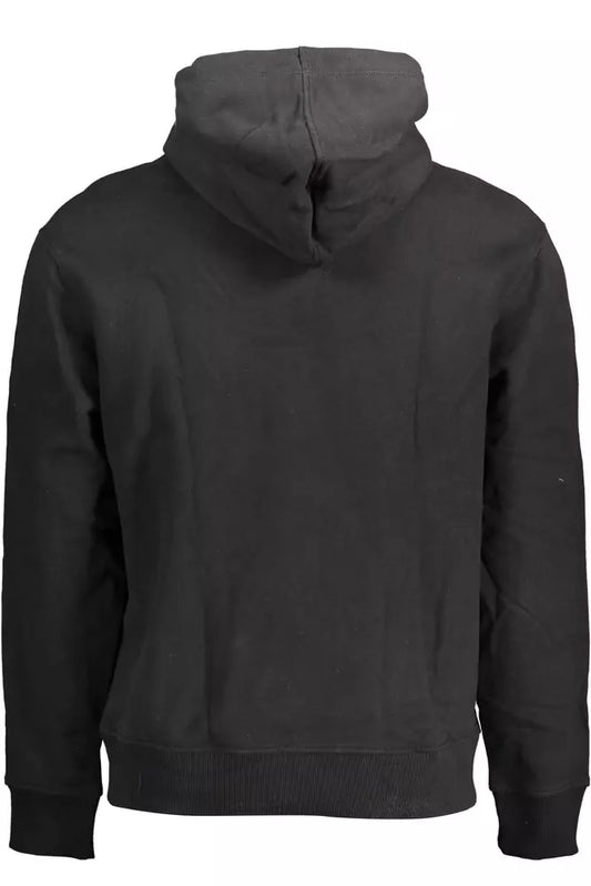 Sleek Cotton Hooded Sweatshirt with Logo Print
