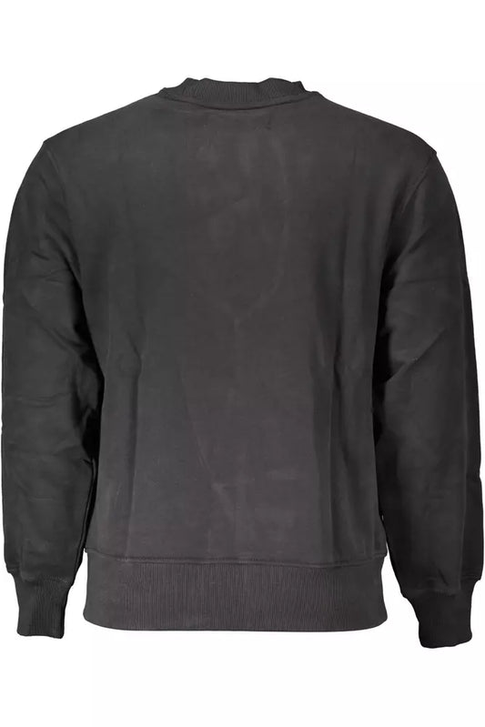 Sleek Black Cotton Sweatshirt with Iconic Logo