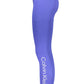 Sleek Blue Reflective Logo Leggings