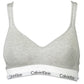 Chic Gray Cotton Bralette with Crossed Straps