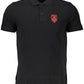Chic Black Embroidered Cotton Polo Shirt