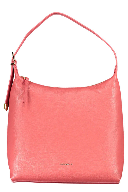 Elegant Pink Leather Shoulder Bag