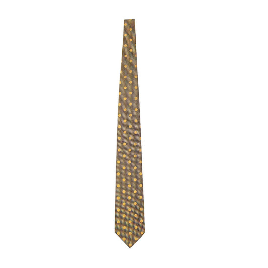 Gold Silk Polka Dots Print Tie