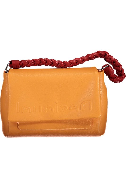 Orange Polyurethane Shoulder Bag