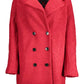 Enchanting Red Wool Blend Coat with Statement Buttons