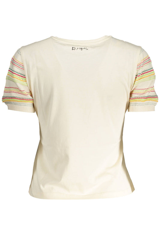 Chic Contrasting Print Tee with Logo Detail