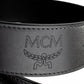 Claus Smooth Visetos Logo Gray Pinstripe Leather Adjustable Reversible Belt