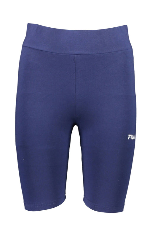 Chic Blue Short Leggings with Embroidered Logo